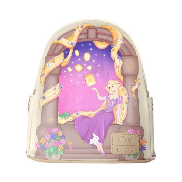Mochila Loungefly Disney Enredados Rapunzel con escena de linternas 26cm