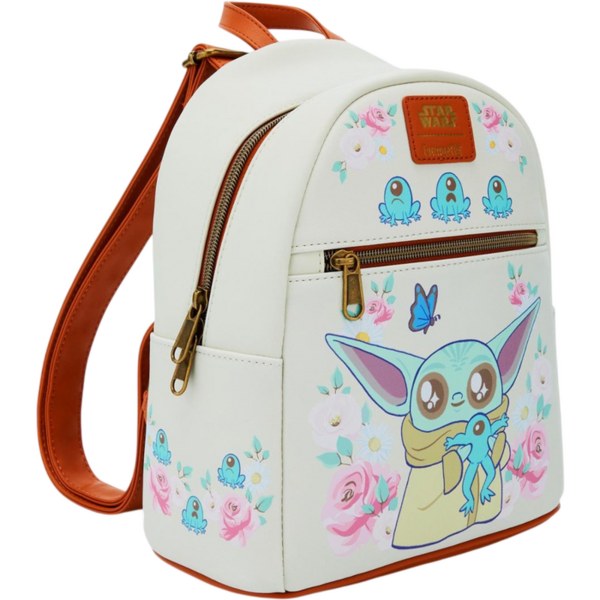 Mochila Grogu con Ranas y Ribete Marrón - Loungefly Star Wars