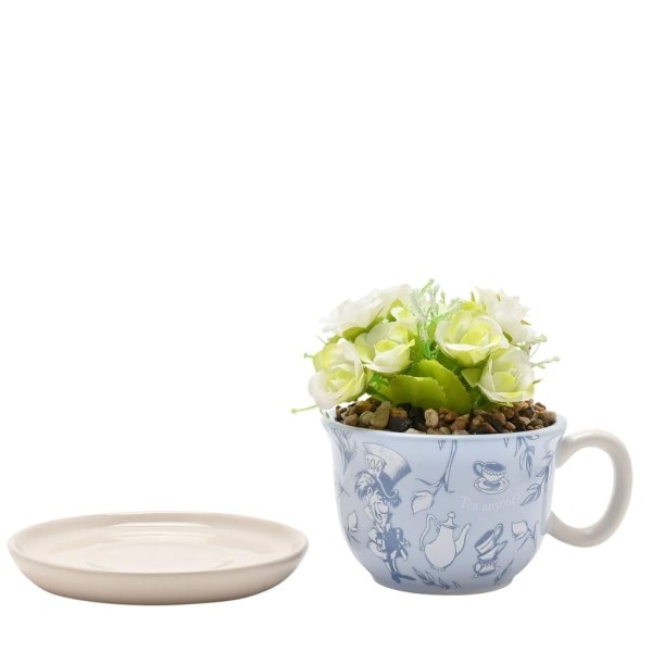 ALICIA EN EL PAÍS DE LAS MARAVILLAS - Taza Decorativa + Planta Artificial