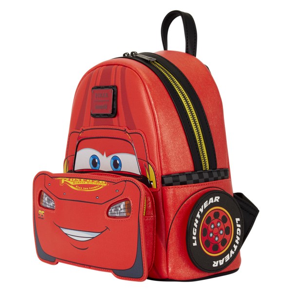 Mini Mochila Luminosa Metalizada Lightning McQueen - Disney Pixar Loungefly Cars 20 Aniversario