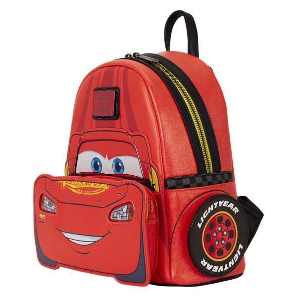 Mini Mochila Luminosa Metalizada Lightning McQueen - Disney Pixar Loungefly Cars 20 Aniversario
