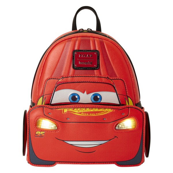 Mini Mochila Luminosa Metalizada Lightning McQueen - Disney Pixar Loungefly Cars 20 Aniversario