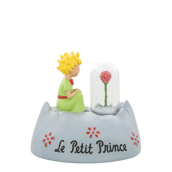 FIGURITA EL PEQUEÑO PRÍNCIPE PLANETA CON SU ROSA 11 CM