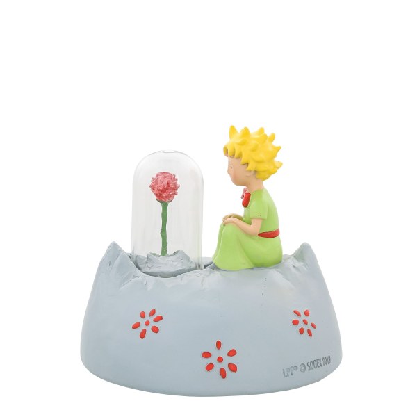 FIGURITA EL PEQUEÑO PRÍNCIPE PLANETA CON SU ROSA 11 CM