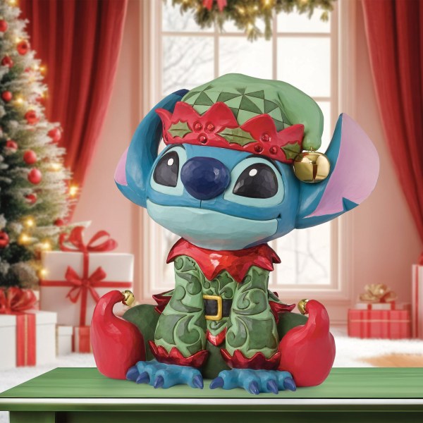 Figurita Stitch Elfo Navideño Disney 37,3 cm por Jim Shore – Exclusiva Costco – Disney Traditions