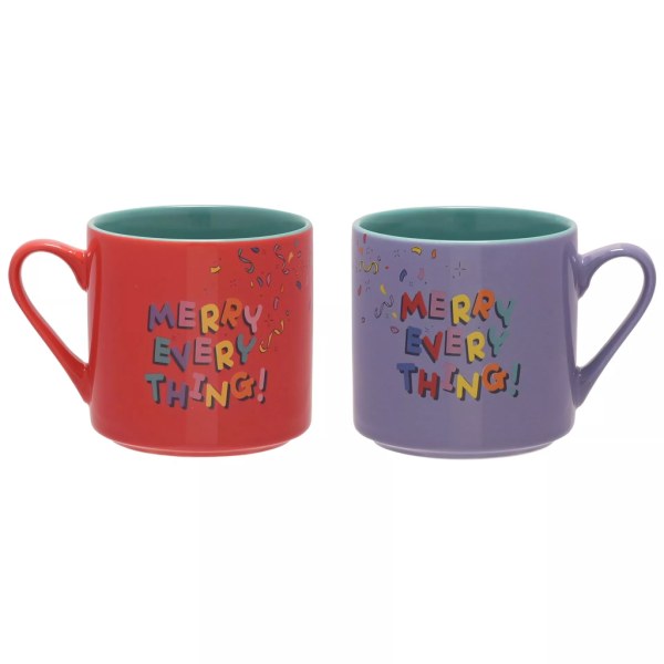 Set de 2 Tazas Coloridas Stitch & Angel Felices Fiestas - Disney