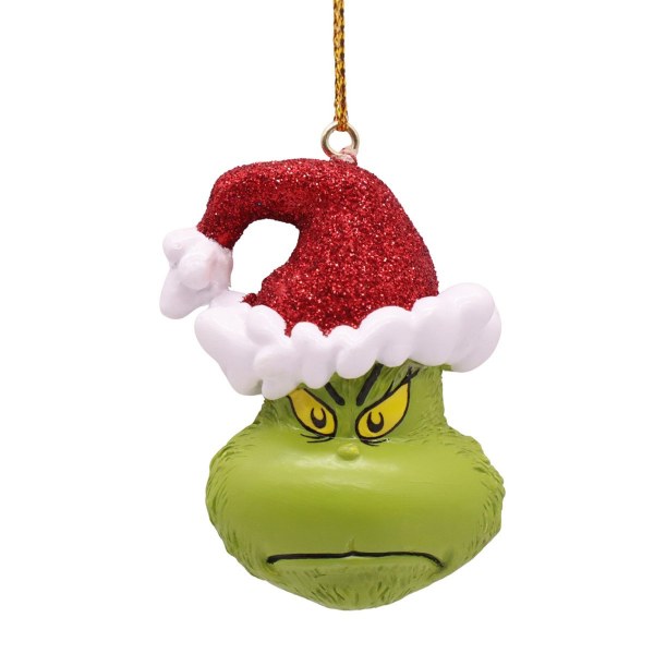 Ornamento 3D The Grinch con gorro de Navidad