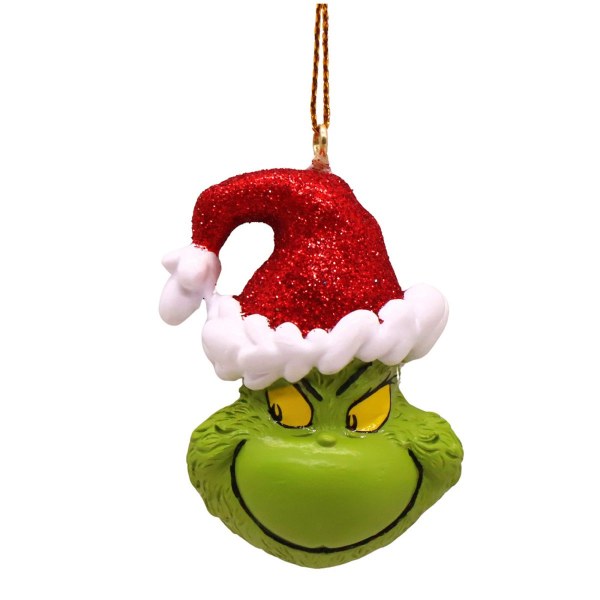 Adorno 3D The Grinch con gorro navideño (Feliz)