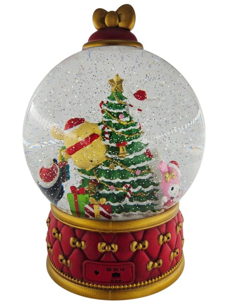 Bola de nieve navideña de Hello Kitty con purpurina y luces LED 31 cm – Exclusiva de Costco
