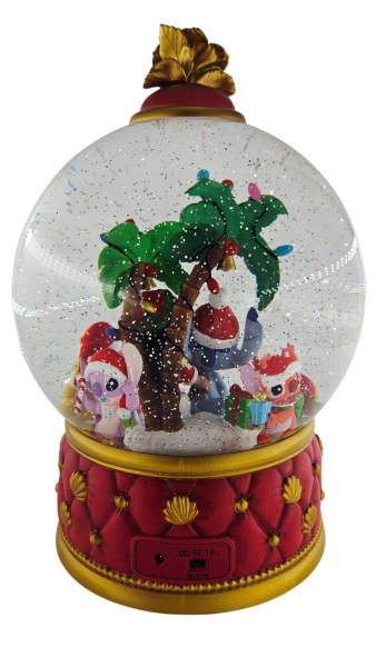 Bola de nieve navideña de Disney Stitch con purpurina y luces LED 31 cm – Exclusiva de Costco