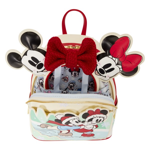 Mini mochila con soporte para diadema Mickey & Friends patinando sobre hielo - Disney Loungefly