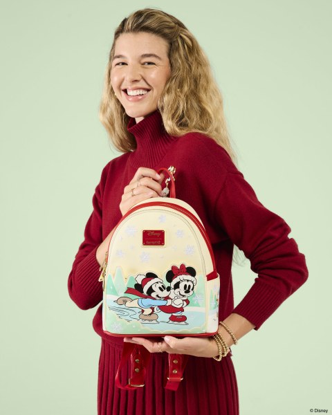 Mini mochila con soporte para diadema Mickey & Friends patinando sobre hielo - Disney Loungefly