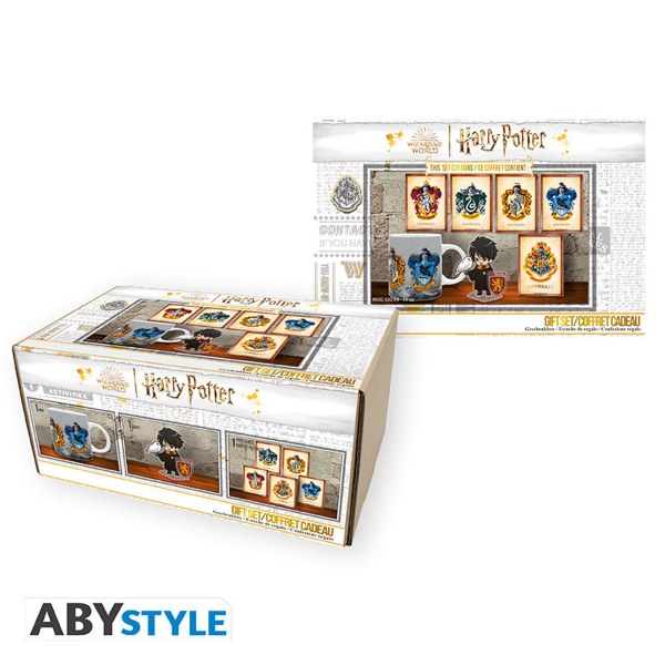 HARRY POTTER - Pack Taza 320 ml + Acryl® + Postales "Hogwarts"