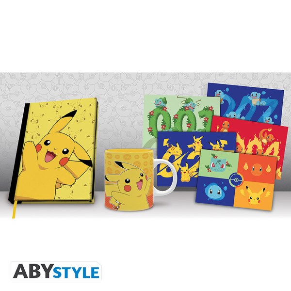 POKEMON - Cuaderno A5 + Taza 320 ml + Postales "Pikachu"