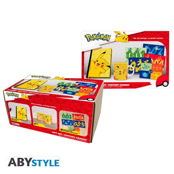 POKEMON - Cuaderno A5 + Taza 320 ml + Postales "Pikachu"
