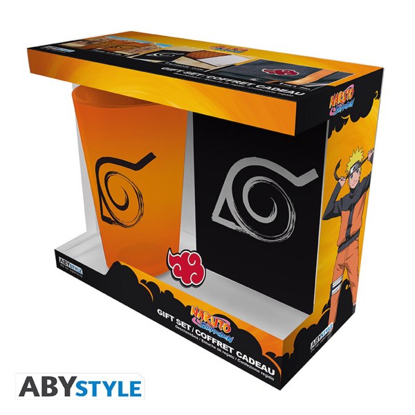 NARUTO SHIPPUDEN - Pack Vaso XXL + Pin + Cuaderno Konoha