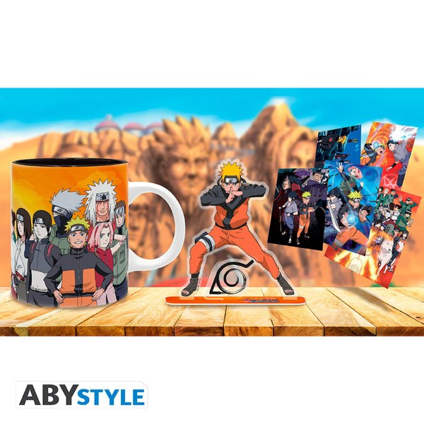 NARUTO SHIPPUDEN - Pack Taza 320ml + Acryl® + Postales Naruto