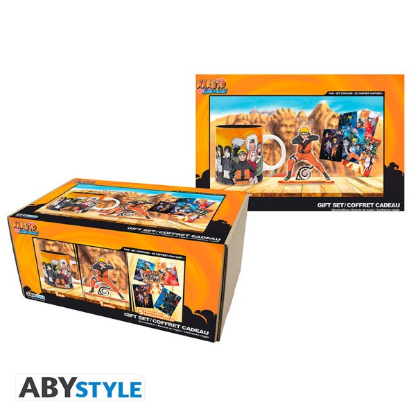 NARUTO SHIPPUDEN - Pack Taza 320ml + Acryl® + Postales Naruto