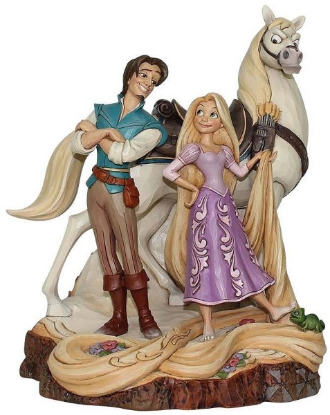 DISNEY TRADITIONS EN MADERA TALLA DE ENREDADOS FLYNN Y MAXIMUS
