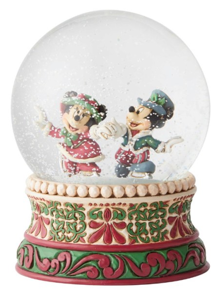 GLOBO DE NIEVE MICKEY Y MINNIE EN PATINES DISNEY TRADITIONS