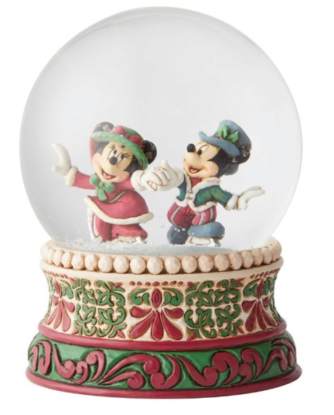 GLOBO DE NIEVE MICKEY Y MINNIE EN PATINES DISNEY TRADITIONS
