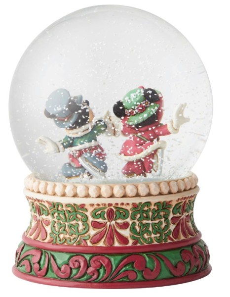 GLOBO DE NIEVE MICKEY Y MINNIE EN PATINES DISNEY TRADITIONS