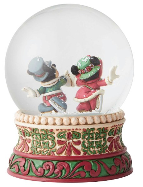 GLOBO DE NIEVE MICKEY Y MINNIE EN PATINES DISNEY TRADITIONS