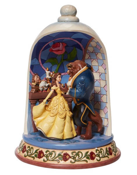 DIORAMA LA BELLA Y LA BESTIA ROSA - DISNEY TRADITIONS