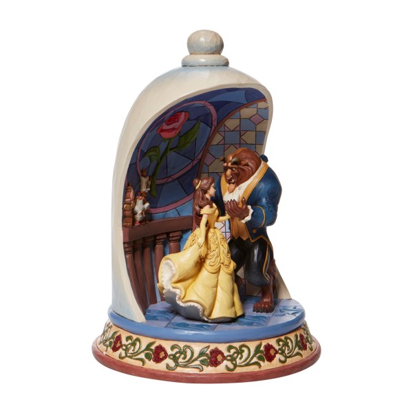 DIORAMA LA BELLA Y LA BESTIA ROSA - DISNEY TRADITIONS
