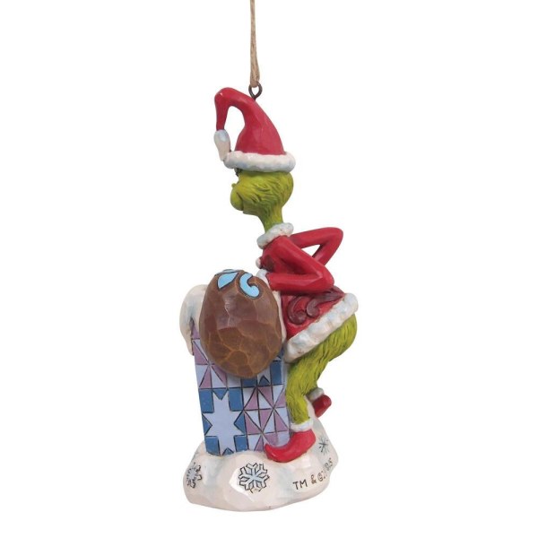 ORNAMENTO GRINCH SUBIENDO A LA CHIMENEA - JIM SHORE GRINCH