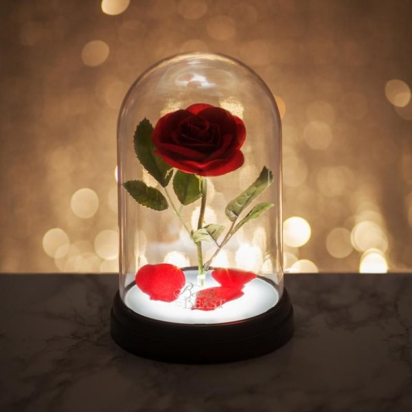 LÁMPARA ROSA ENCANTADA - DISNEY LA BELLA Y LA BESTIA