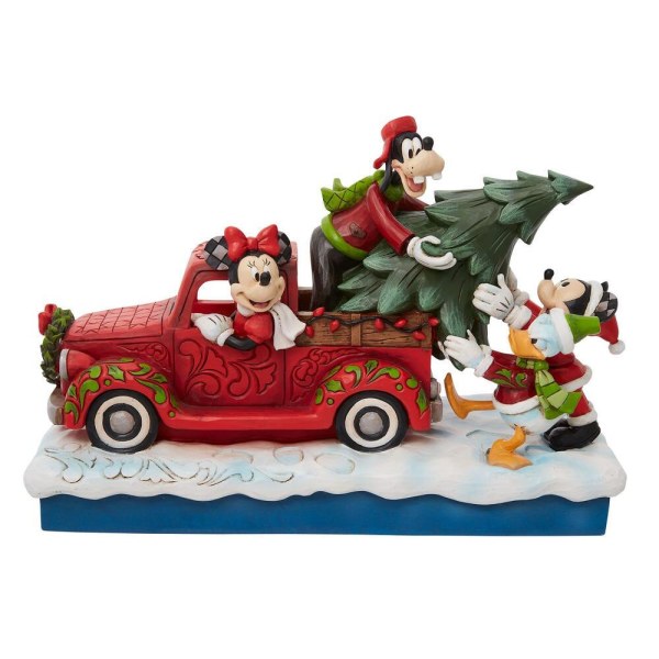 MICKEY Y SUS AMIGOS CARGAN EL ÁRBOL DE NAVIDAD EN UN CAMIÓN ROJO - DISNEY TRADITIONS