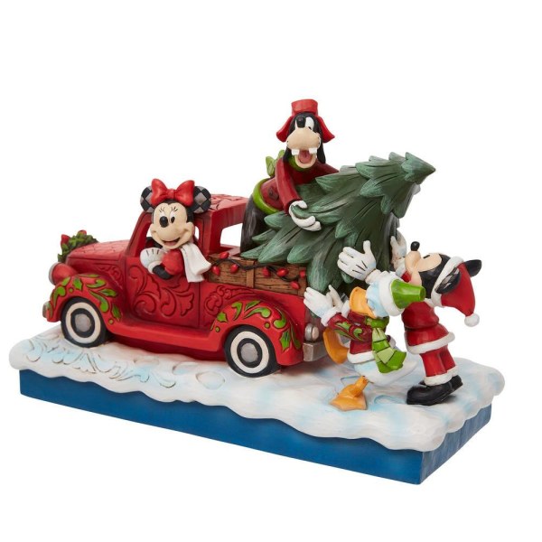 MICKEY Y SUS AMIGOS CARGAN EL ÁRBOL DE NAVIDAD EN UN CAMIÓN ROJO - DISNEY TRADITIONS