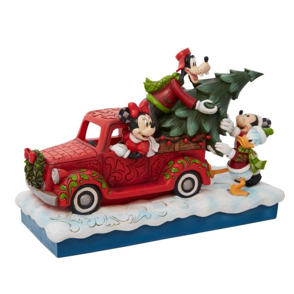 MICKEY Y SUS AMIGOS CARGAN EL ÁRBOL DE NAVIDAD EN UN CAMIÓN ROJO - DISNEY TRADITIONS