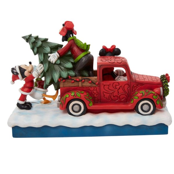 MICKEY Y SUS AMIGOS CARGAN EL ÁRBOL DE NAVIDAD EN UN CAMIÓN ROJO - DISNEY TRADITIONS