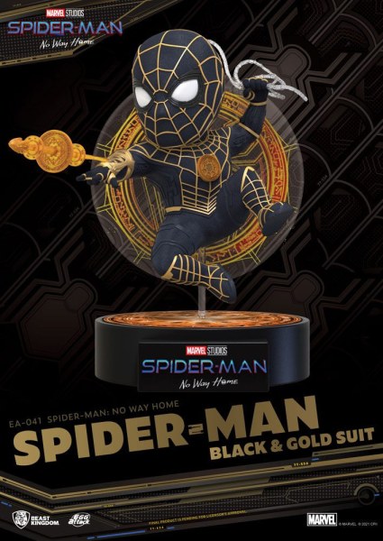 ATAQUE DE HUEVO SPIDER-MAN NO HAY CAMINO A CASA - TRAJE NEGRO Y ORO DE SPIDER-MAN