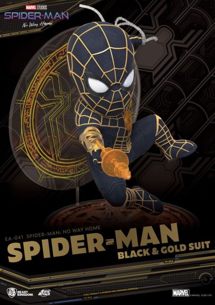 ATAQUE DE HUEVO SPIDER-MAN NO HAY CAMINO A CASA - TRAJE NEGRO Y ORO DE SPIDER-MAN