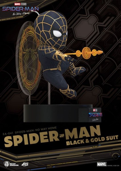 ATAQUE DE HUEVO SPIDER-MAN NO HAY CAMINO A CASA - TRAJE NEGRO Y ORO DE SPIDER-MAN