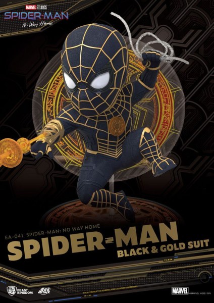 ATAQUE DE HUEVO SPIDER-MAN NO HAY CAMINO A CASA - TRAJE NEGRO Y ORO DE SPIDER-MAN