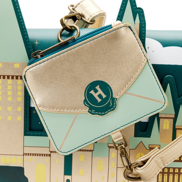 BOLSO BANDOLERA DORADO HOGWARTS - HARRY POTTER LOUNGEFLY