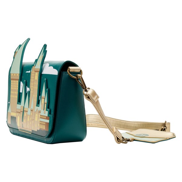 BOLSO BANDOLERA DORADO HOGWARTS - HARRY POTTER LOUNGEFLY