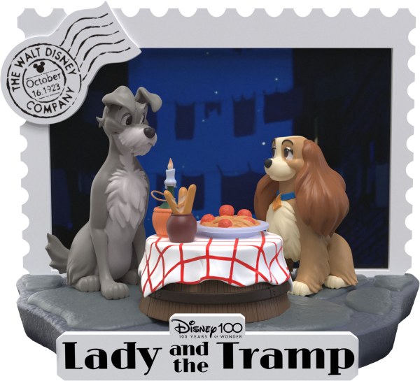 DIORAMA LA DAMA Y EL VAGABUNDO - ETAPA D DEL 100 ANIVERSARIO DE DISNEY