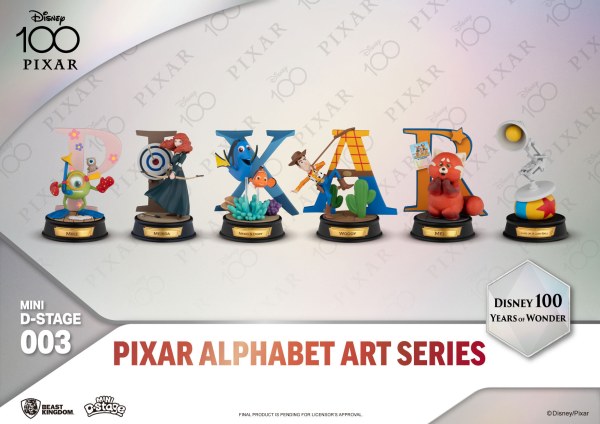 PACK DE 6 FIGURAS ALFABETO PIXAR - 100 YEARS OF WONDER DISNEY MINI EGG ATTACK