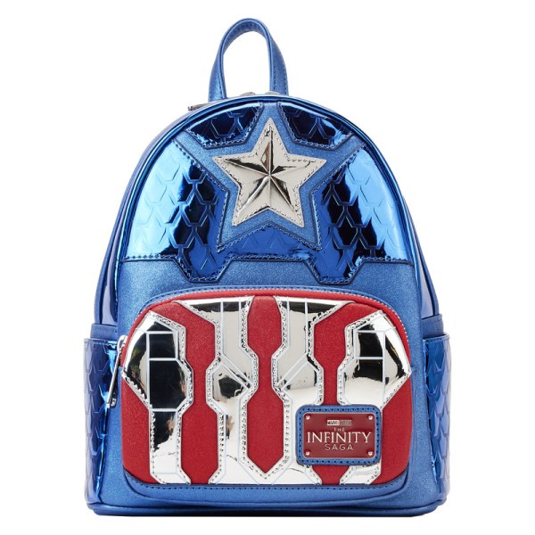 MOCHILA MINI MOCHILA COSPAY METALIZADA CAPITAN AMERICA - DISNEY LOUNGEFLY