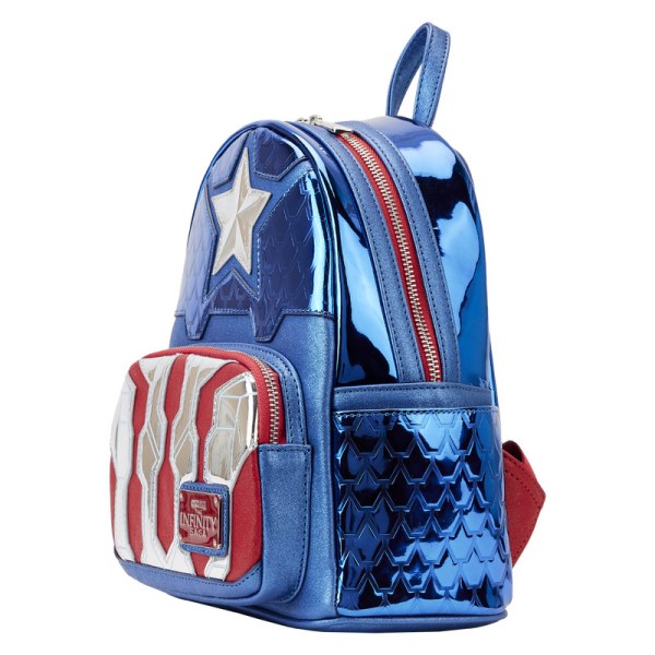 MOCHILA MINI MOCHILA COSPAY METALIZADA CAPITAN AMERICA - DISNEY LOUNGEFLY