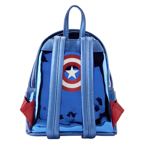 MOCHILA MINI MOCHILA COSPAY METALIZADA CAPITAN AMERICA - DISNEY LOUNGEFLY