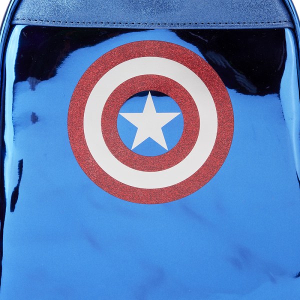 MOCHILA MINI MOCHILA COSPAY METALIZADA CAPITAN AMERICA - DISNEY LOUNGEFLY