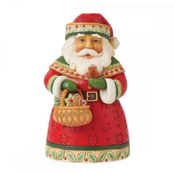 PAPÁ NOEL CON UNA CESTA DE GALLETAS - JIM SHORE HEARTWOOD CREEK
