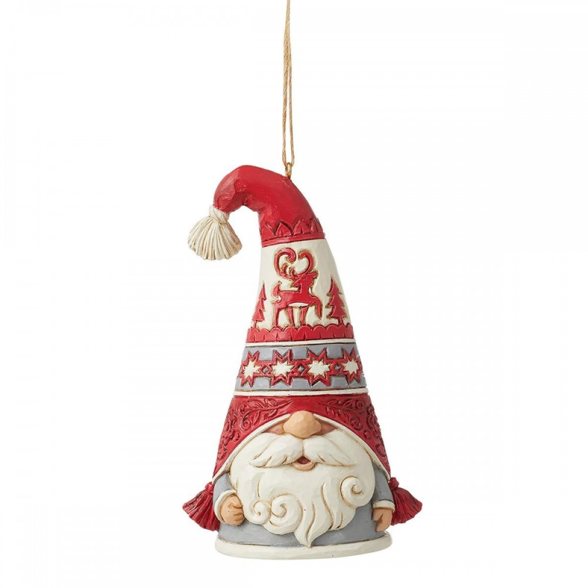 PERCHA PARA COLGAR ADORNO DE NAVIDAD NÓRDICO CON GORRO CON POMPÓN - JIM SHORE HEARTWOOD CREEK