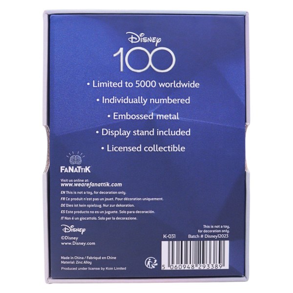 LINGOTE COLECCIONABLE DEL 100 ANIVERSARIO DE DISNEY - EDICIÓN LIMITADA